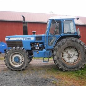 Sininen Ford-traktori